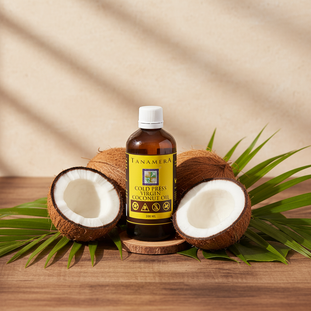 Tanamera cold pressed virgin coconut oil 100ml bottle